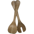 Oval Oak Standing Salad Utensil Set - 2 piece